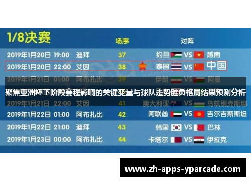 聚焦亚洲杯下阶段赛程影响的关键变量与球队走势胜负格局结果预测分析
